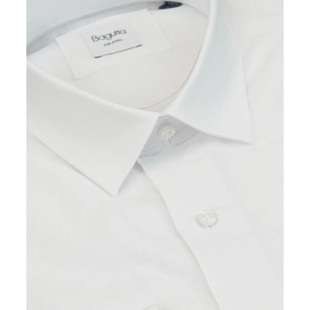 Bagutta white linen shirt for men